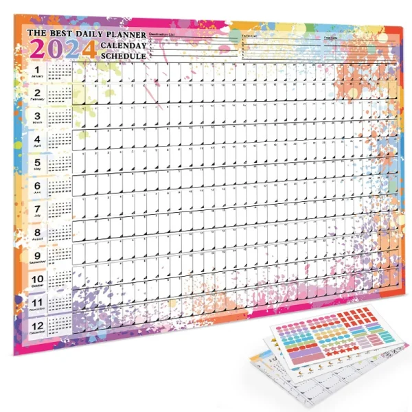 Calendario Kawaii 2025 de Pared – Planificador Anual 74x52 cm con To Do List y Agenda