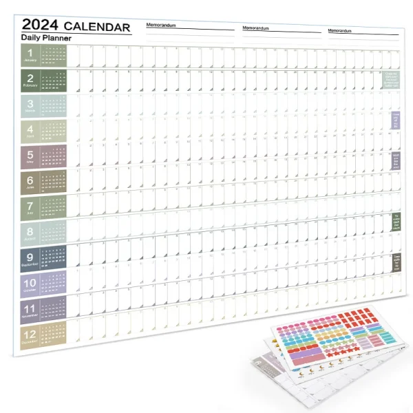 Calendario Kawaii 2025 de Pared – Planificador Anual 74x52 cm con To Do List y Agenda