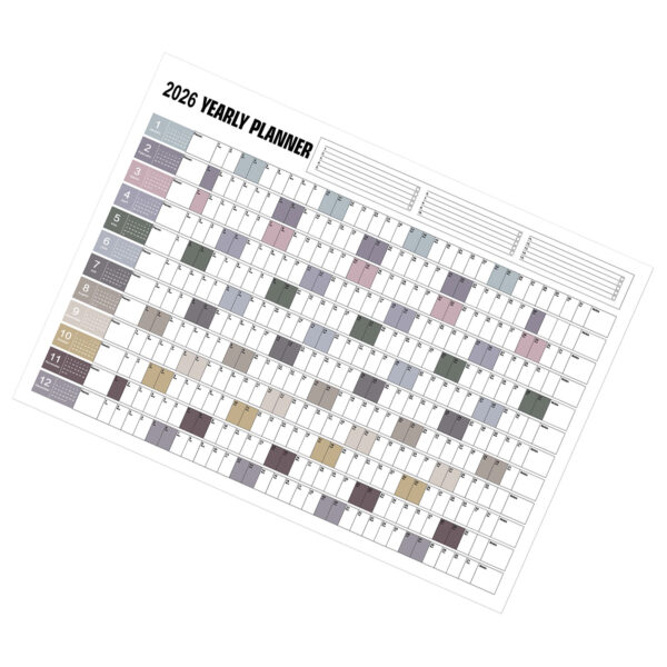 Yearly Wall Calendar Large 2026 Wall Calendar Poster 12 Month Paper Big Planner Monthly Giant Annual Planner For School