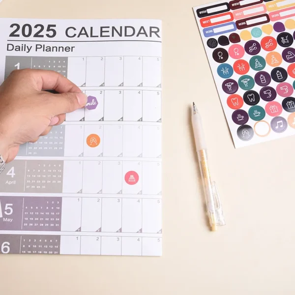 2025 2024 Calendar Planner Sheet Large Wall Calendar Kawaii To Do List Planner Target List Schedule Organizer Office Supplies