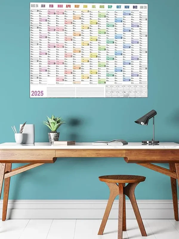 2025 365 Day Poster Calendar Annual Wall Calendar With Colored Stickers Wall Hanging Yearly Planner Monthly Home Accessories