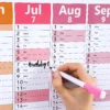 Annual Wall Calendar 2026 Dry Erase Laminated 12 Month Schedule With Pen Eraser Board Vertical Dry Erase Yearly Planner