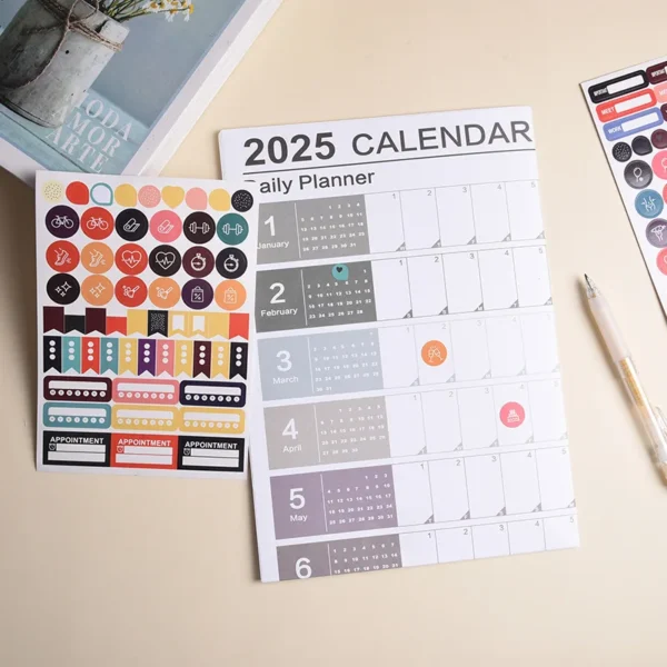 2025 2024 Calendar Planner Sheet Large Wall Calendar Kawaii To Do List Planner Target List Schedule Organizer Office Supplies