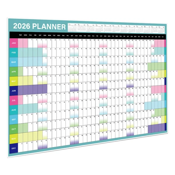 Yearly Wall Calendar Large 2026 Wall Calendar Poster 12 Month Paper Big Planner Monthly Giant Annual Planner For School