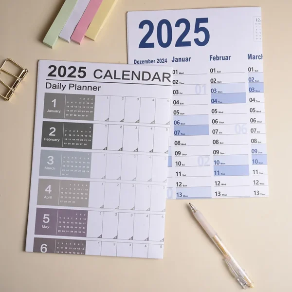 2025 2024 Calendar Planner Sheet Large Wall Calendar Kawaii To Do List Planner Target List Schedule Organizer Office Supplies