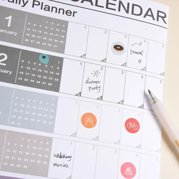 2025 2024 Calendar Planner Sheet Large Wall Calendar Kawaii To Do List Planner Target List Schedule Organizer Office Supplies
