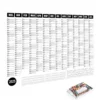 Calendario de Pared 2025 – Planificador Anual Flexible 74x52 cm para Escuela, Hogar u Oficina
