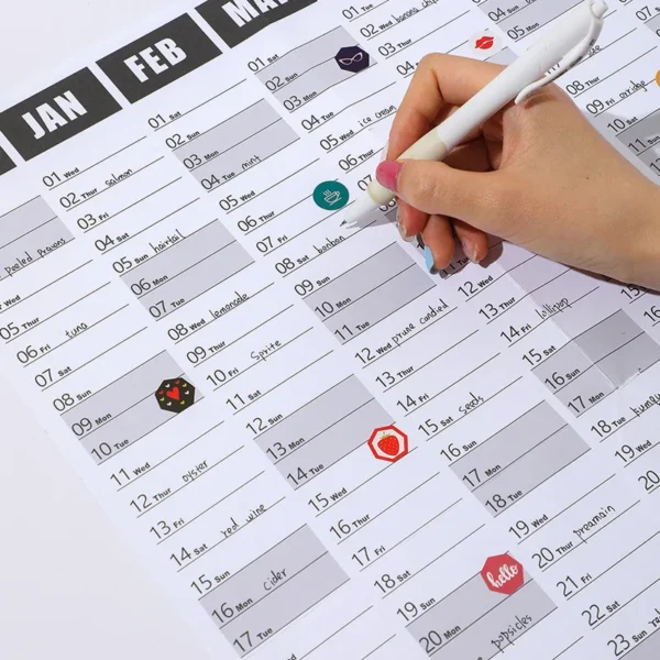 2025 2024 Calendar Planner Sheet Large Wall Calendar Kawaii To Do List Planner Target List Schedule Organizer Office Supplies