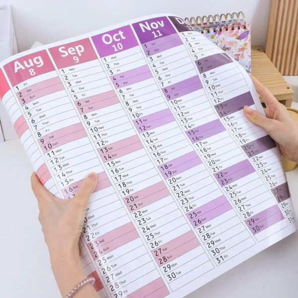 Annual Wall Calendar 2026 Dry Erase Laminated 12 Month Schedule With Pen Eraser Board Vertical Dry Erase Yearly Planner