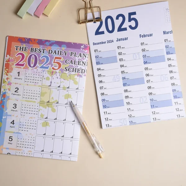 2025 2024 Calendar Planner Sheet Large Wall Calendar Kawaii To Do List Planner Target List Schedule Organizer Office Supplies