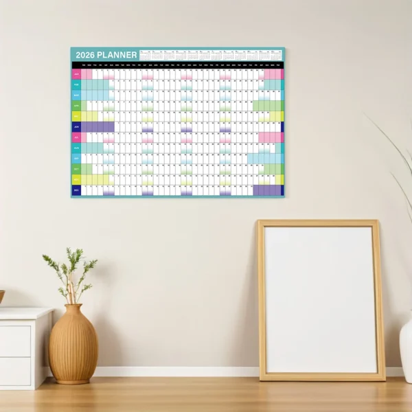 Yearly Wall Calendar Large 2026 Wall Calendar Poster 12 Month Paper Big Planner Monthly Giant Annual Planner For School