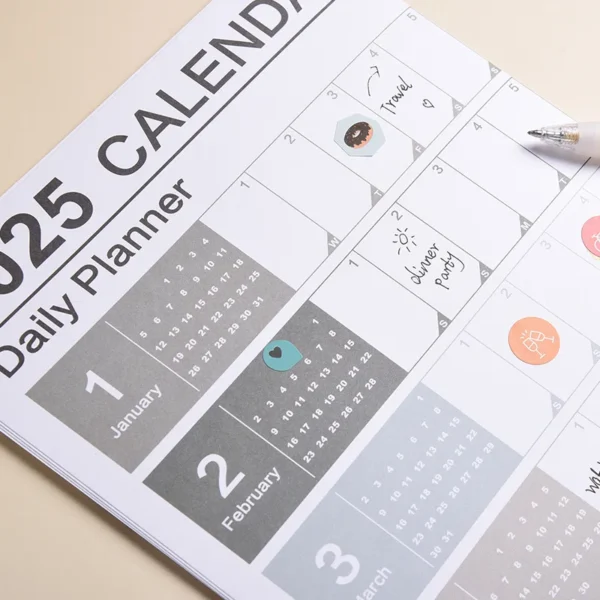 2025 2024 Calendar Planner Sheet Large Wall Calendar Kawaii To Do List Planner Target List Schedule Organizer Office Supplies