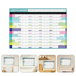 Yearly Wall Calendar Large 2026 Wall Calendar Poster 12 Month Paper Big Planner Monthly Giant Annual Planner For School