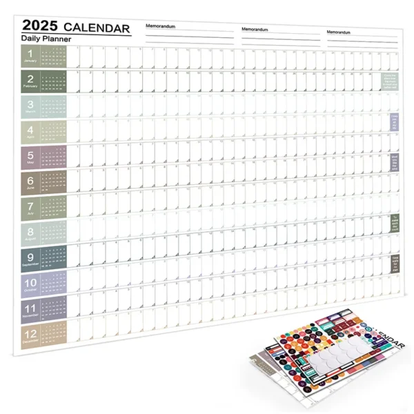 2025 2024 Calendar Planner Sheet Large Wall Calendar Kawaii To Do List Planner Target List Schedule Organizer Office Supplies