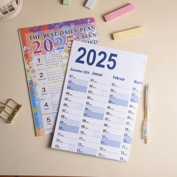 2025 2024 Calendar Planner Sheet Large Wall Calendar Kawaii To Do List Planner Target List Schedule Organizer Office Supplies
