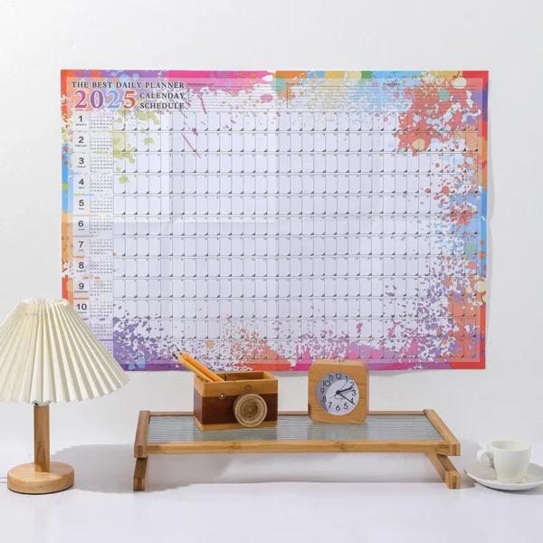 2025 2024 Calendar Planner Sheet Large Wall Calendar Kawaii To Do List Planner Target List Schedule Organizer Office Supplies
