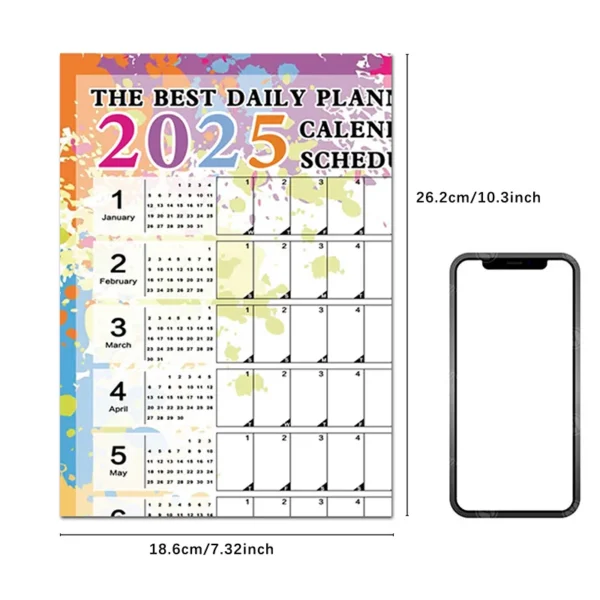 2025 2024 Calendar Planner Sheet Large Wall Calendar Kawaii To Do List Planner Target List Schedule Organizer Office Supplies