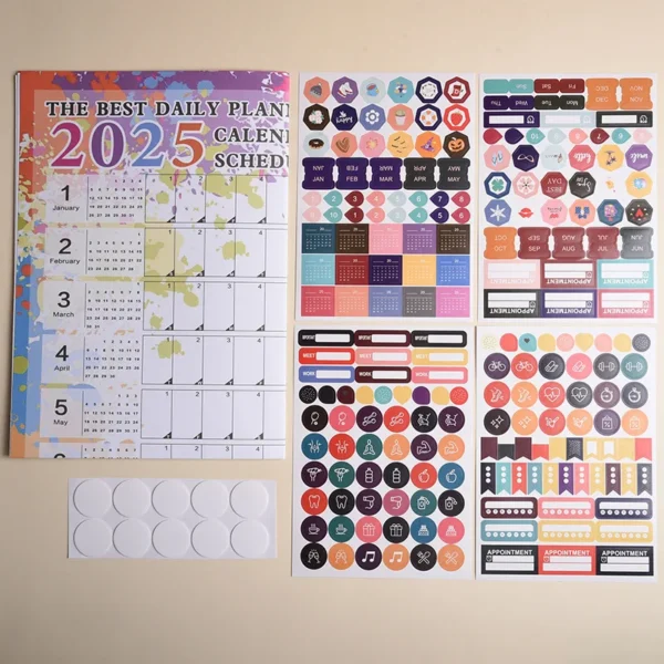 2025 2024 Calendar Planner Sheet Large Wall Calendar Kawaii To Do List Planner Target List Schedule Organizer Office Supplies