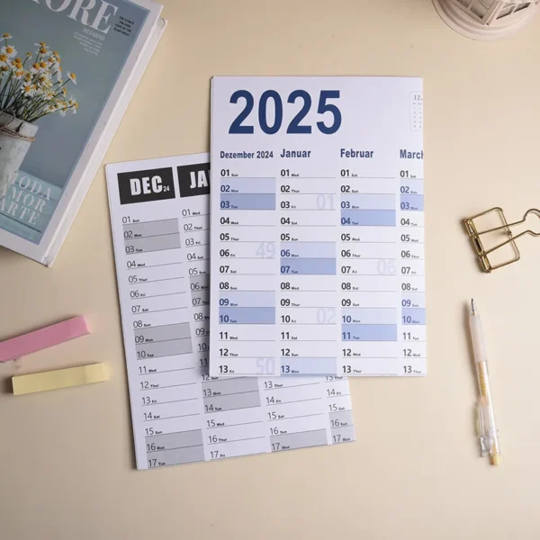 2025 2024 Calendar Planner Sheet Large Wall Calendar Kawaii To Do List Planner Target List Schedule Organizer Office Supplies