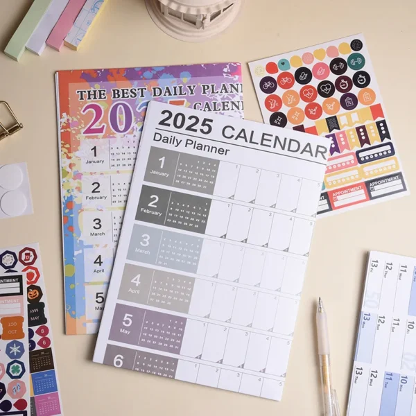 2025 2024 Calendar Planner Sheet Large Wall Calendar Kawaii To Do List Planner Target List Schedule Organizer Office Supplies