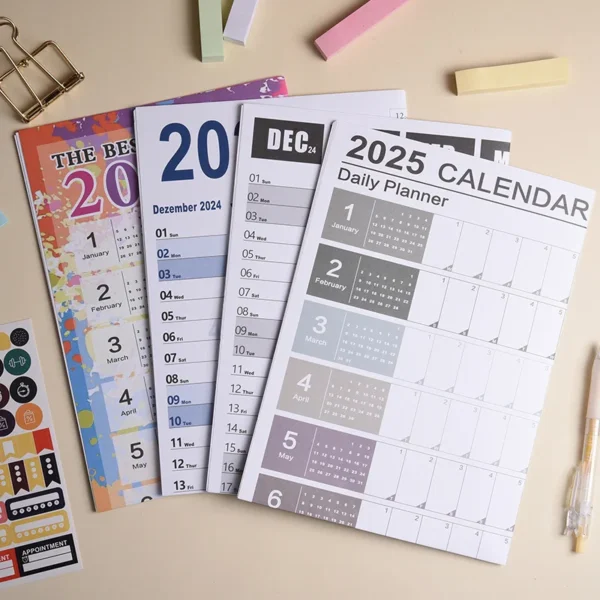2025 2024 Calendar Planner Sheet Large Wall Calendar Kawaii To Do List Planner Target List Schedule Organizer Office Supplies