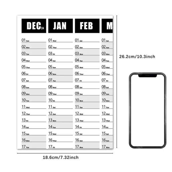2025 2024 Calendar Planner Sheet Large Wall Calendar Kawaii To Do List Planner Target List Schedule Organizer Office Supplies