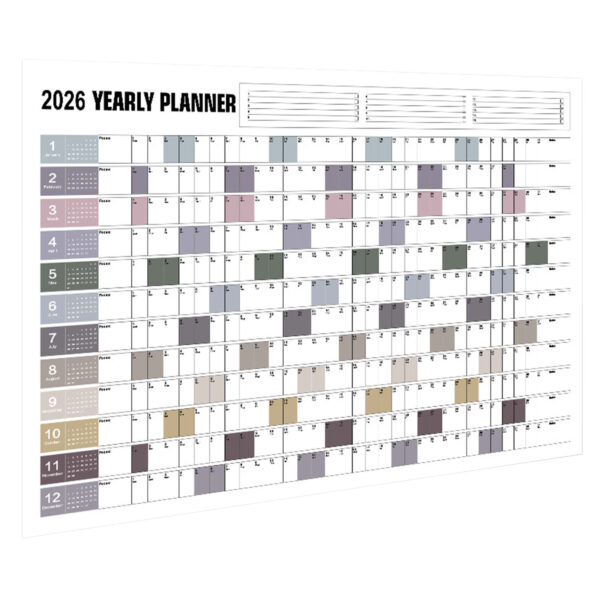 Yearly Wall Calendar Large 2026 Wall Calendar Poster 12 Month Paper Big Planner Monthly Giant Annual Planner For School