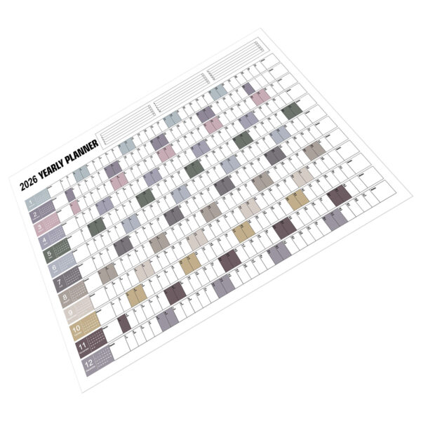 Yearly Wall Calendar Large 2026 Wall Calendar Poster 12 Month Paper Big Planner Monthly Giant Annual Planner For School